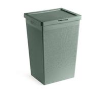 TATAY Cesto de Ropa Bohol, con Tapa, 60L de Capacidad, de Polipropileno, Libre de BPA, Plástico 100% Reciclado, Verde. Medidas: 42,5 x 35,5 x 62 cm