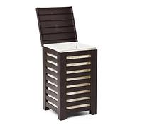 TATAY Cesta Ropa Sucia 55L | Incluye Saco Interior Lavable | Fácil Montaje en 5 minutos | Polipropileno Resistente | Diseño Moderno y Elegante | Cubo Plástico Efecto Madera | 34 x 34 x 58 cm - Marron