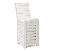 TATAY Cesta Ropa Sucia 55L | Incluye Saco Interior Lavable | Fácil Montaje en 5 minutos | Polipropileno Resistente | Diseño Moderno y Elegante | Cubo Plástico Efecto Madera | 34 x 34 x 58 cm - Blanco