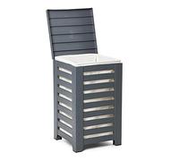 TATAY Cesta Ropa Sucia 55L | Incluye Saco Interior Lavable | Fácil Montaje en 5 minutos | Polipropileno Resistente | Diseño Moderno y Elegante | Cubo Plástico Efecto Madera | 34 x 34 x 58 cm - Gris