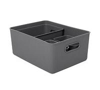 Tatay Set de 4 Cajas Organizadoras Baobab, de Polipropileno, Libre de BPA, Color Gris Antracita, Grande, (1 x 15L, 1 x 5L, 2 x 1,5L)