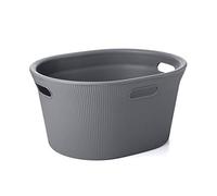 Tatay Cesto de Ropa Baobab, 35 L de Capacidad, de Polipropileno, Libre de BPA, 3 Asas, Color Gris (Antracita), Medidas 52 x 42.5 x 26.5 cm