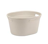 TATAY Cesto de Ropa Baobab ECOHOME, con Tapa, 35L de Capacidad, de Polipropileno, Libre de BPA, Plástico 100% Reciclado, Beige. Medidas: 41 x 33 x 50 cm