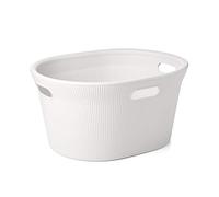 Tatay Cesto de Ropa Baobab, 35 L de Capacidad, de Polipropileno, Libre de BPA, 3 Asas, Color Blanco (Pergamon), Medidas 52 x 42.5 x 26.5 cm