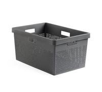 TATAY Cesto de Ropa Bohol, 40L de Capacidad, de Polipropileno, Libre de BPA, Plástico 100% Reciclado, Gris Antracita. Medidas: 36 x 52,5 x 26 cm