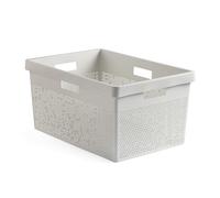 TATAY Cesto de Ropa Bohol, 40L de Capacidad, de Polipropileno, Libre de BPA, Plástico 100% Reciclado, Blanco. Medidas: 36 x 52,5 x 26 cm