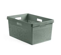 TATAY Cesto de Ropa Bohol, 40L de Capacidad, de Polipropileno, Libre de BPA, Plástico 100% Reciclado, Verde. Medidas: 36 x 52,5 x 26 cm