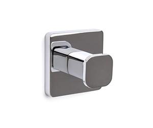 TATAY Colgador Baño Kalo Adhesivo 3M 6320100 Colgador Individual en Zamack | Colgador Baño | Acabado Cromado | Sin Taladro | Uso Cómodo | Referencia 6320100 | Con Soporte de Líneas Cuadradas, Cromado