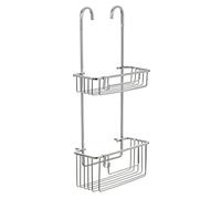 Tatay Colgador Ducha 2 Alturas Aluminio | Resiste Humedad y Corrosión | Soporta 8 kg | Fácil Montaje Sin Taladro | Diseño Moderno | Cesta Ducha Colgar con Drenaje Eficiente | 28 x 15,5 x 56 cm