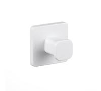 Tatay Colgador Individual de la Colección Kalo en Zamak Cromado con Soporte de líneas cuadradas y Sistema de fijación 3M, cómodo y sin taladrar. Color Blanco