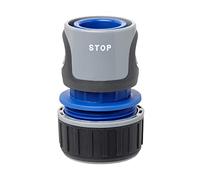 TATAY Conector Rápido Premium Fácil Instalación Diseño Universal | Conector Rápido | STOP para Mangueras de 3/4 | Pulgadas 19mm | Conector a Racor Universal | Protección Solar, Gris + Negro