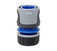 TATAY Conector Rápido STOP Premium para Mangueras de 1/2 pulgadas 12,5mm - 5/8 pulgadas 15mm, Conector a Racor Universal, Fácil Instalación, Protección Solar, Gris - Negro