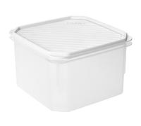 TATAY - Contenedor de alimentos cuadrado con tapa flexible blanca, libre de BpA, capacidad 2.9 L
