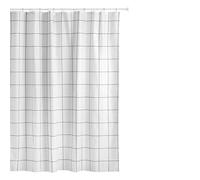 Tatay Cortina de Ducha de Tela 180 x 200 cm | Incluye 12 Anillas | Cortina Ducha Lavable con Diseño Moderno | Tela de Poliéster Muy Resistente | Modelo Industrial - Colores Blanco y Negro