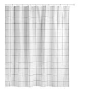 Tatay Cortina de Ducha de Tela 220 x 200 cm | Incluye 16 Anillas | Cortina Ducha Lavable con Diseño Moderno | Tela de Poliéster Muy Resistente | Modelo Industrial - Colores Blanco y Negro