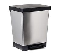 Tatay Cubo de Pedal Cubik, 23L de Capacidad, Pedal Retráctil, de Polipropileno, Libre de BPA, Bolsa Basura 30L. Color Gris Acero. Medidas 33.5 x 30 x 39cm