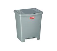 Tatay Cubo de Pedal Millenium, 23L de Capacidad, Pedal Retráctil, de Polipropileno, Libre de BPA, Bolsa Basura 30L, Color Gris, Medidas 33,5 x 30 x 39cm