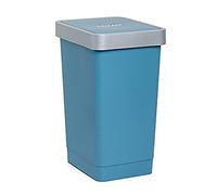 Tatay Cubo de Basura Cocina con Tapa Basculante Smart 25L | Diseño Compacto y Funcional | Uso Interior y Exterior | Apto para Bolsas de 30L | Plástico Resistente Libre de BPA | 26x34x47cm, Azul
