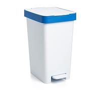 Tatay Cubo de Basura Reciclaje con Pedal Smart 25L | Diseño Compacto y Funcional | Uso Interior y Exterior | Apto para Bolsas de 30L | Plástico Reciclado Libre de BPA | 26x36x47cm, Blanco, Cartón