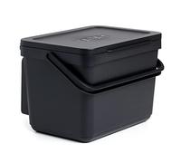 TATAY Cubo de Basura para Residuos Orgánicos, con Soporte, 6L de Capacidad, Polipropileno, Hecho con materiales 100% reciclados. Color Negro. Medidas 26,5 x 20,5 x 18,5 cm