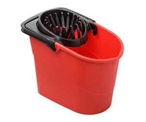 Tatay Cubo de Fregona Spider, de PP, Libre de BPA, Escurridor por Presión, Sin Salpicaduras. Fabricado en España. Color Rojo