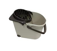 TATAY Cubo de Fregona Spider ECOHOME, de Polipropileno, Libre de BPA, Escurridor por Presión, Sin Salpicaduras, Fabricado en España, materiales 100% reciclados, Beige Eco, Medidas 34 x 28,5 x 30,5cm