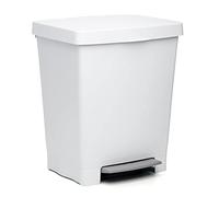 Tatay Cubo de Basura Cocina con Pedal Cubik 21L | Acabado Mate | Interior y Exterior | Para Bolsas de 20L a 30L | Plástico Resistente Libre de BPA | 33,5x30x39 cm, Blanco