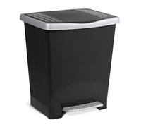 Tatay Cubo de Pedal Millenium, 23L de Capacidad, Apertura a Pedal, de Polipropileno, Libre de BPA, Bolsa Basura 30L. Color Negro, 33,5 x 30 x 39 cm