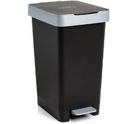 Tatay Cubo de Pedal Smart, 25L de Capacidad, Pedal Retráctil, Polipropileno, Libre de BPA, Bolsa Basura 30L. Color Negro. Medidas 26 x 36 x 47cm