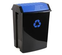 Tatay Cubo de Reciclaje, 50 L de Capacidad, Tapa Basculante, Polipropileno, Libre de BPA, Anti UVA, Color Azul, Medidas 40.5 x 33.5 x 57.5 cm