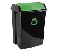 Tatay Cubo de reciclaje 50 L - Tapa basculante, polipropileno libre de BPA, Anti UVA - Verde