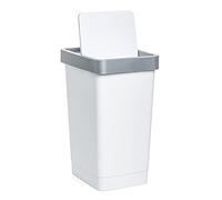 Tatay Cubo de Tapa Basculante Smart, 25L de Capacidad, Polipropileno, Libre de BPA, Bolsa Basura 30L, Color Blanco, Medidas 26 x 34 x 47 cm
