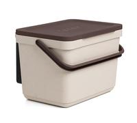 TATAY Cubo de Basura para Residuos Orgánicos, con Soporte, 6L de Capacidad, Polipropileno, Hecho con Materiales 100% reciclados. Color Beige. Medidas 26,5 x 20,5 x 18,5 cm