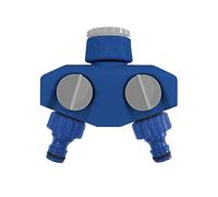Tatay Distribuidor Universal Top Line de Mangueras, 2 vías, para Grifos de 1/2", 3/4", 1", Conector Universal, Regulador, Protección Solar, Fácil Instalación. Azul