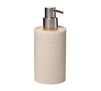 TATAY Dosificador de Jabón BORA, de Poliresina, Libre de BPA, Color Beige, Medidas 9 x 7.3 x 17 cm