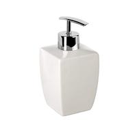 TATAY Dosificador de Jabón Thai Cerámica Resistente Sobremesa | Dosificador Jabón | Medidas 7,5x7,5x15 cm | Cerámica Resistente | Colección Sobremesa | Accesorio Funcional para Baño, Blanco