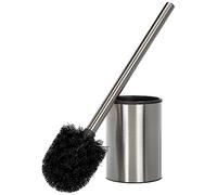 TATAY Escobilla de Baño Satin, Fabricada en Acero Inoxidable, Cubeta con interior de Polipropileno, Cepillo negro, Libre de BPA. Medidas 9 x 9 x 37 cm