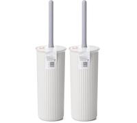 TATAY Escobilla WC | Diseño Compacto y Funcional | Escobillas de Baño de Plástico Libre de BPA | Fabricada en España | 9.5 x 9.5 x 39.5 cm - Colección Baobab - Blanco (Paquete de 2)