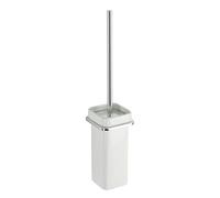 TATAY Escobilla WC Flat Cerámica Resistente Funcionales y Compactas | Escobilla WC | Medidas 9x10,5x41 cm | Aluminio Anticorrosión | Sin Taladro | Sistema Glue Fix | O Tornillos Incluidos, Blanco