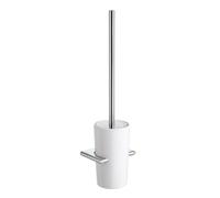 TATAY Escobilla WC Ronda Cerámica Resistente Instalación en Pared | Escobilla WC | Medidas 9,5x8,5x37 cm | Detalles de Zamak | 100% Inoxidable | Tornillos Incluidos | Escobillas de Baño, Blanco