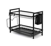 TATAY Escurridor de Platos con Bandeja, de Metal, Libre de BPA, con Compartimento para Platos y Cubiertos. Medidas 34 x 48.5 x 24.5 cm