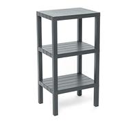 Tatay Estante de Baño Lombok Resiste Humedad Ideal Interior y Exterior | Estante Baño | Quick Fix | Fijación con Tornillos | Estanteria Baño de 3 Alturas | Peso hasta 30kg | Y Compatible, Gris