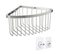 Tatay Estante de Ducha 20x11,5x20 cm Quick Fix Diseño Rinconero con Sitema | Estante Ducha | Aluminio Anticorrosión | 100% Inoxidable | Sin Taladro | Acabado Cromado | Resistencia de hasta 5kg, Cromado