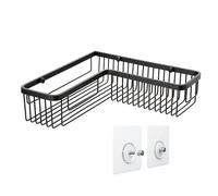 Tatay Estante de Ducha Quick Fix 100% Inoxidable Instalación sin Taladro | Estante Ducha | Medidas 30x8,5x30 cm | Aluminio Anticorrosión | Diseño Rinconero | Resiste hasta 5kg | Incluye Sitema, Negro