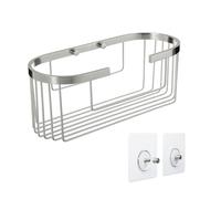 Tatay Estante de Ducha Sin Taladro Ovalado | Incluye Sitema de Fijación (Quick Fix) | Resistencia de hasta 5kg | Aluminio 100% Inoxidable | Cesta Ducha para Ordenación - 12 x 11,5 x 30 cm - Cromado