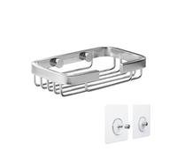 Tatay Estante de Ducha Sin Taladro Rectangular | Incluye Sitema de Fijación (Quick Fix) | Resistencia de hasta 5kg | Aluminio 100% Inoxidable | Cesta Ducha para Ordenación - 9 x 3,2 x 14 cm - Cromado