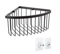 Tatay Estante de Ducha Sin Taladro Rinconera | Incluye Sitema de Fijación (Quick Fix) | Resistencia de hasta 5kg | Aluminio 100% Inoxidable | Cesta Ducha para Ordenación - 20 x 11,5 x 20 cm - Negro