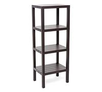 Tatay Estantería Lombok Rectangular, 4 alturas, de Polipropileno, Libre de BPA, Acabado Efecto Madera, Topes Antideslizantes, Max 10KG por Balda, Fácil Montaje. Medidas 38x29x100cm. Color Marrón