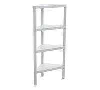 Tatay Estanteria Baño Rinconera 4 Alturas | Resistente a Humedad | Incluye Fijación con Tornillos y Compatible Sistema Quick Fix | Ideal Interior y Exterior | Peso hasta 32kg - Modelo Lombok - Blanco