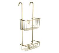 Tatay Estanteria Ducha Colgador Mampara 2 Alturas | 100% Inoxidable | Estante Ducha sin Taladro | Diseño Moderno | Resiste a la Humedad | Soporta Peso | 10 años de Garantía | 28 x 15,5 x 56 cm - Oro